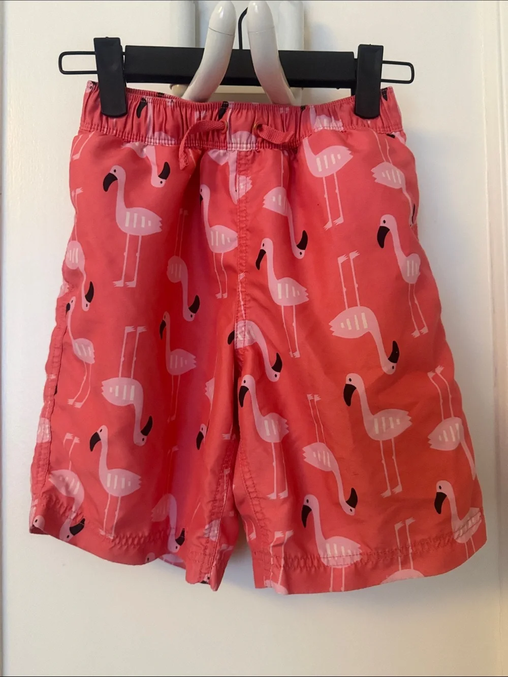 Kids Flamingo Print Swim Shorts - Pink Coral